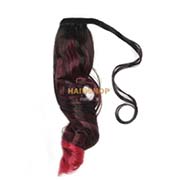 Хвост на липучке HairUp! цвет Dark Chokolate+Red 52 см (75гр)