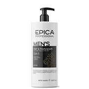 Универсальный мужской шампунь для волос и тела 3 in 1, 1000 мл Men's EPICA Prof