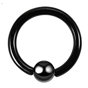 Кольцо для пирсинга (1,2*6мм) черное