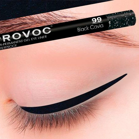 Гелевая подводка-карандаш для глаз Provoc т.99 (цв.черный с гологр)