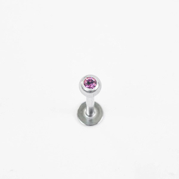 Лабрет с камнем для губы (1,2*8 мм) Фиолетовый
