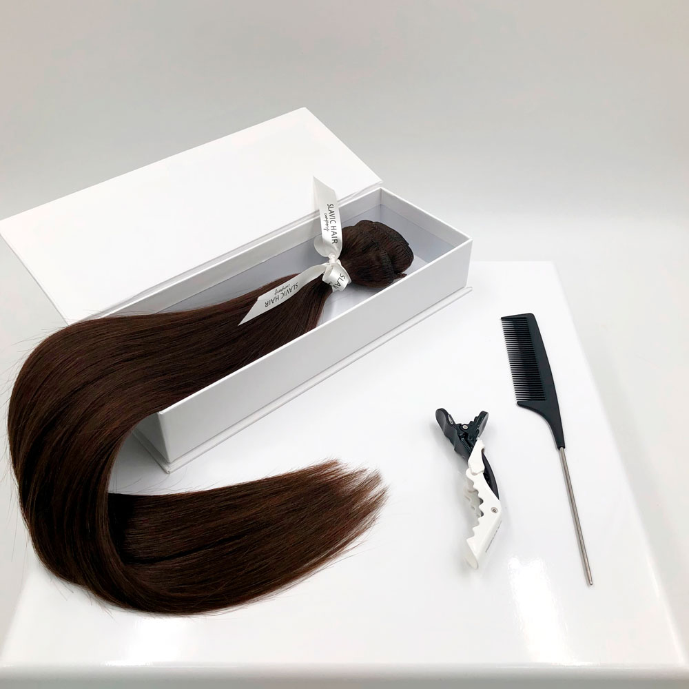 8 Набор «Волосы на заколках» прямые 50 см SLAVIC HAIR