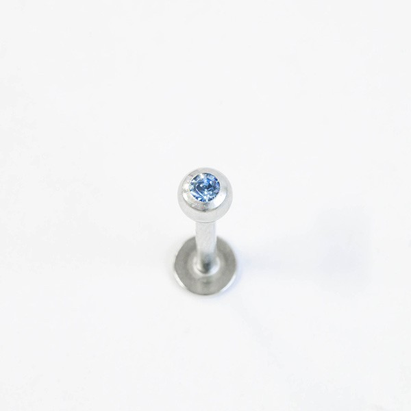 Лабрет с камнем для губы (1,2*8 мм) Синий