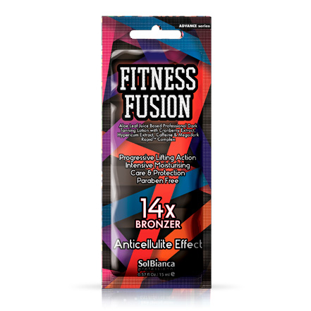 Fitness Fusion - 14х bronzer Крем для загара с экстракт. клюквы, зверобоя и кофеином 15мл